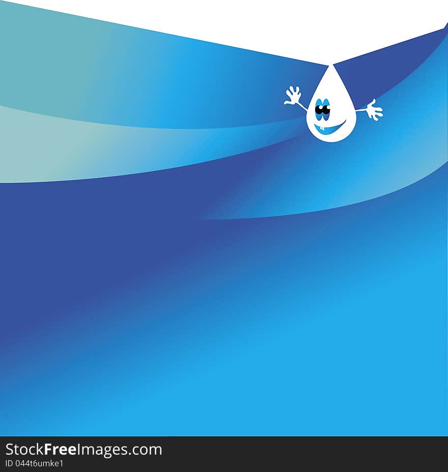 Vector illustration of funny drop