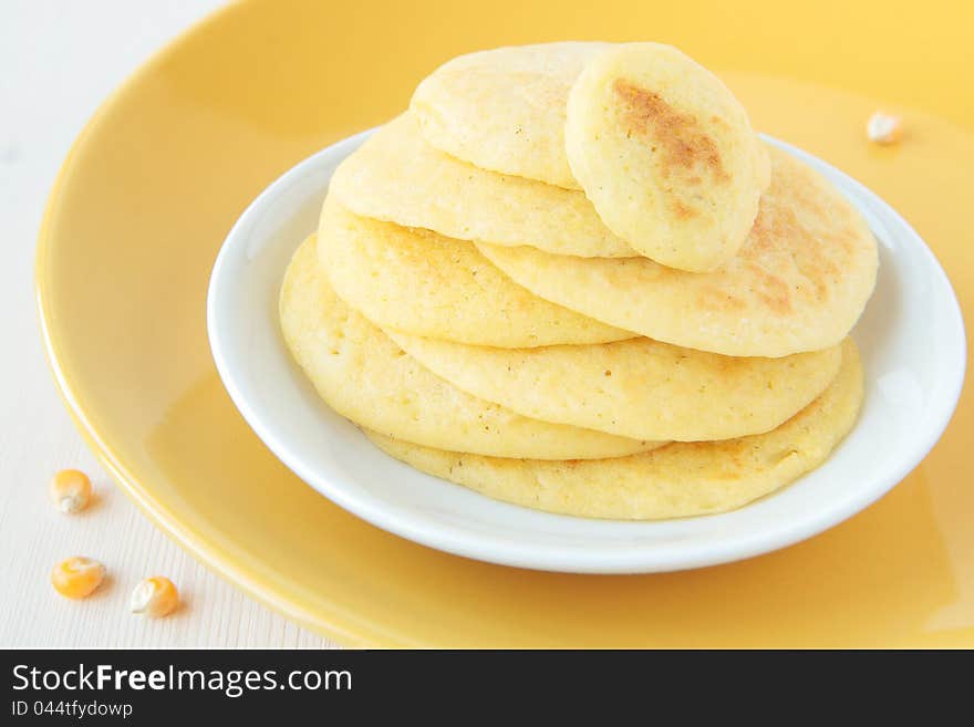 A Stack Of Pancakes Made â€‹â€‹of Maize Flour