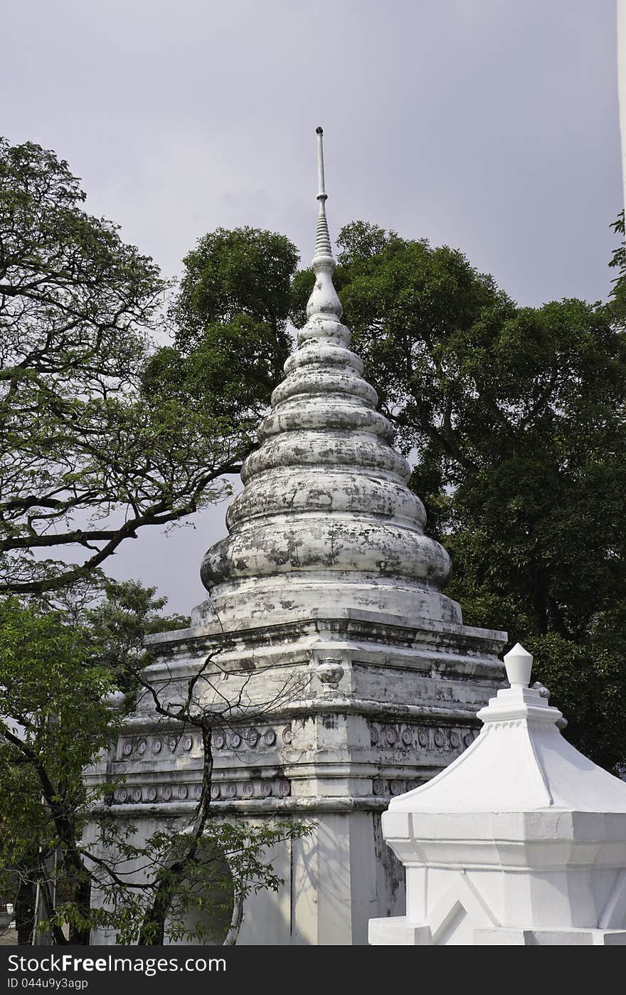 Old pagoda in the temple of Thailand