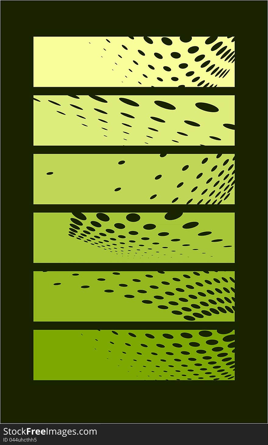 Dark green rectangle with circles