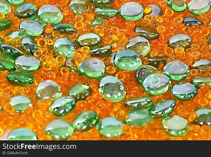 Green and orange glass background