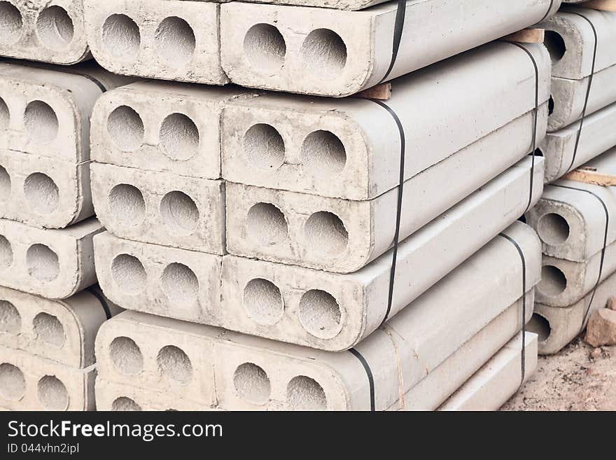 Stack of concrete pave block at hardware shop