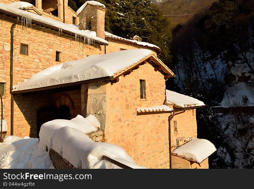 Photo of the Eramo delle Carceri near Assisi. Photo of the Eramo delle Carceri near Assisi