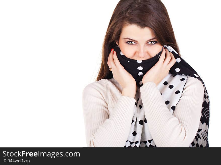 Young casual woman style isolated white background