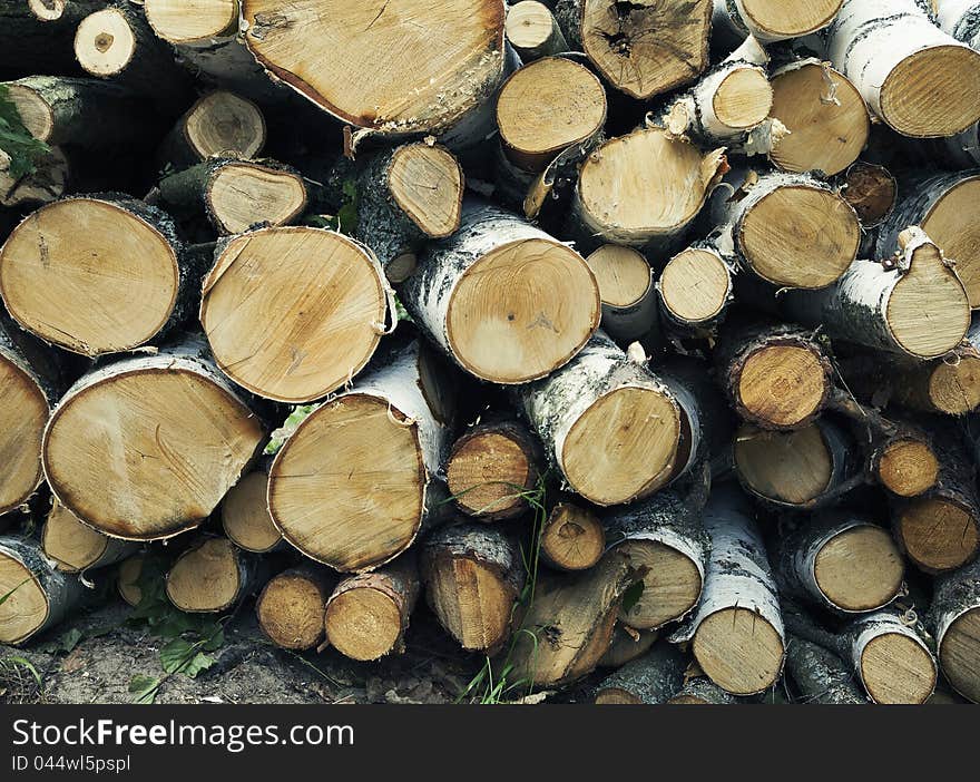 Close-up of big wood stack for background. Close-up of big wood stack for background