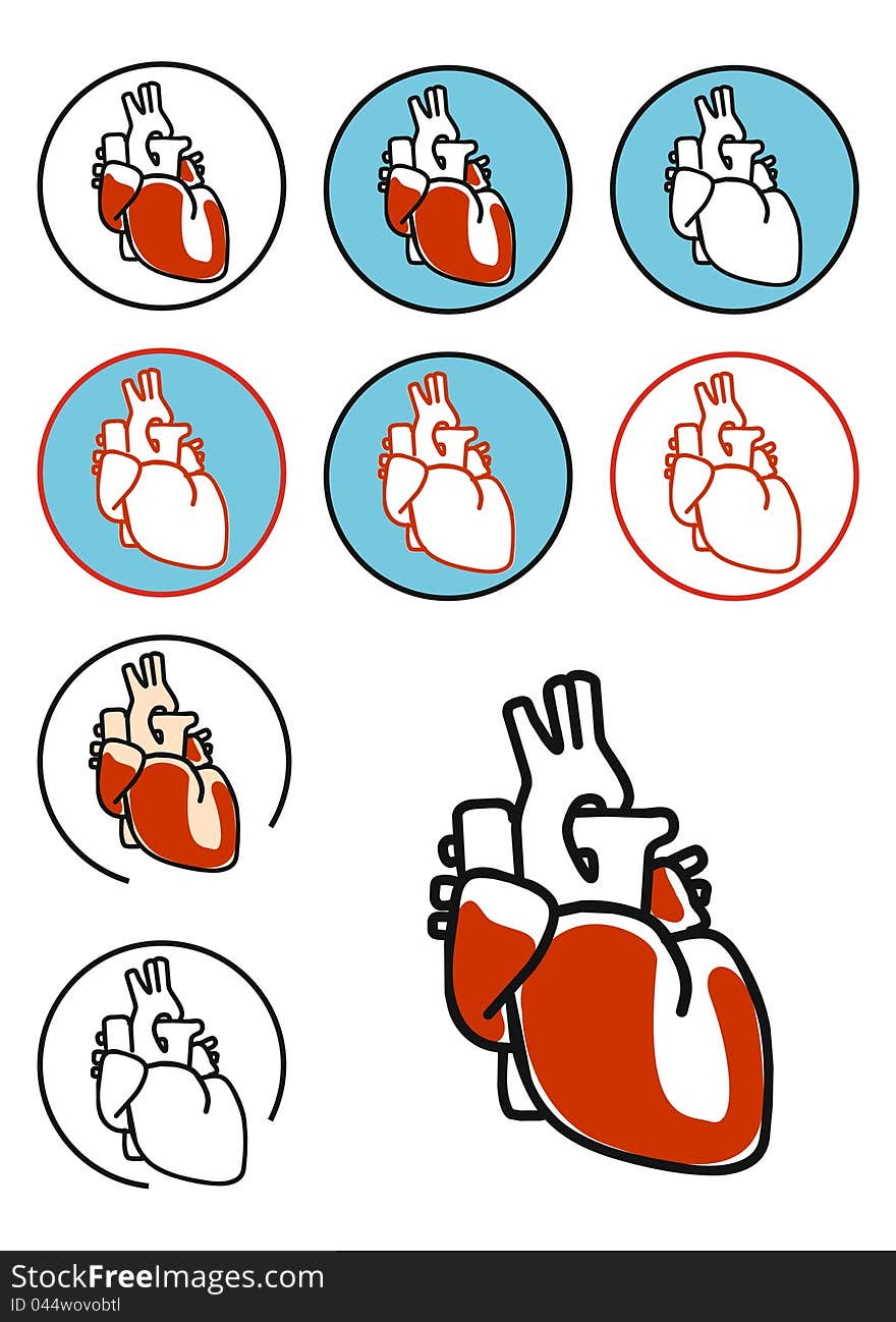 Heart symbol in different colors