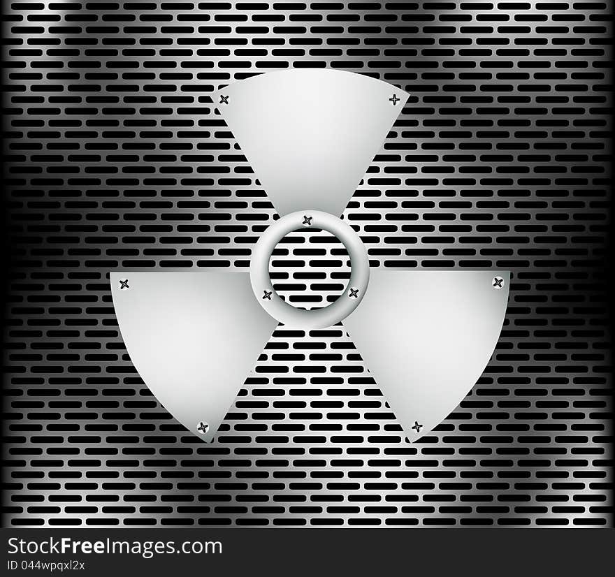 Danger symbol metal abstract background