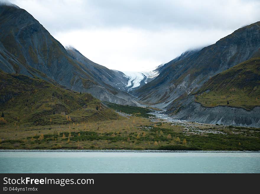 Glacier in mountains