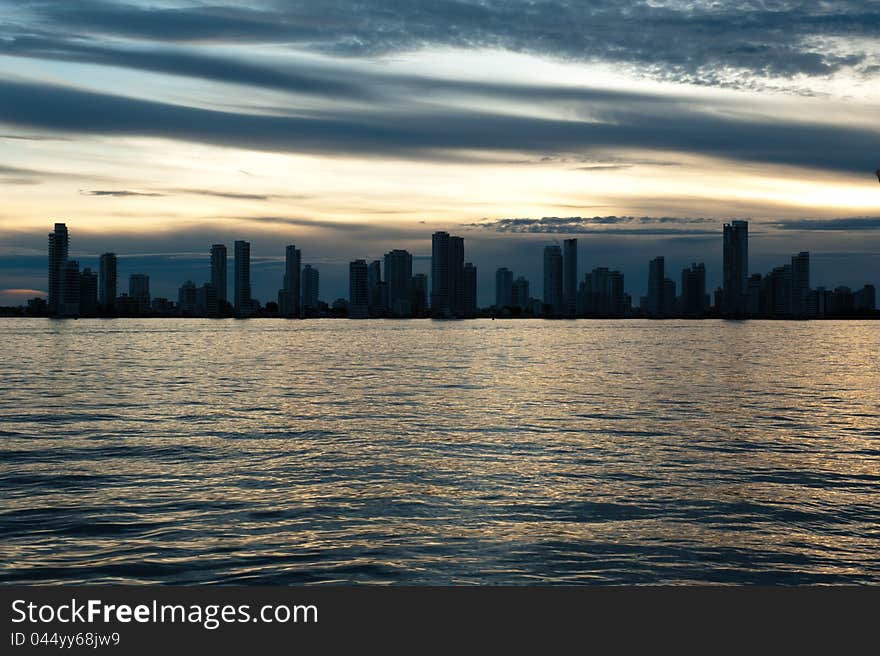 Skyscrapers in Cartagena of the Indies, columbia