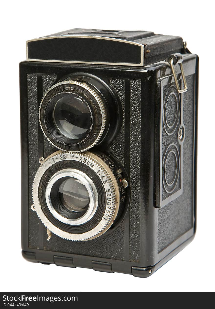 Old twin lens reflex camera