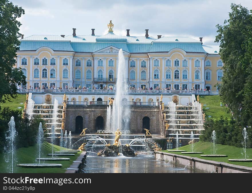 Grand cascade in Pertergof,  Russia.