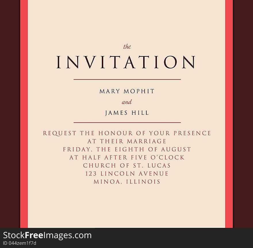 Elegant Invitation to the wedding or announcements