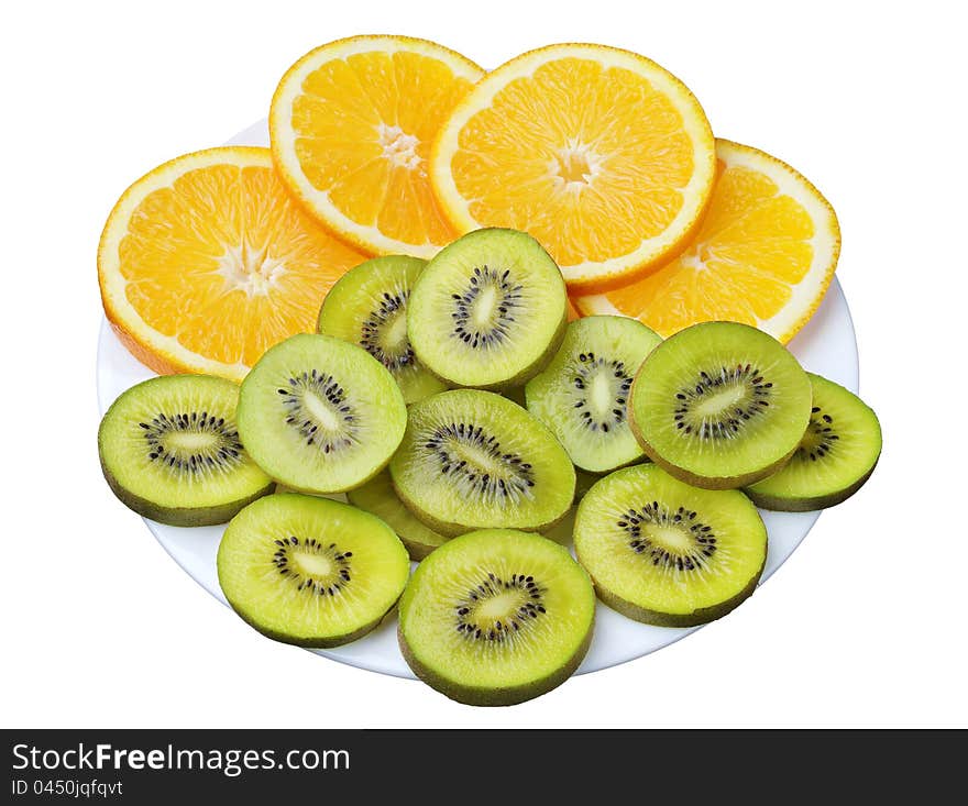 Kiwi and orange slices