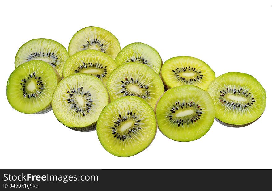 Kiwi slices isolated on a white background