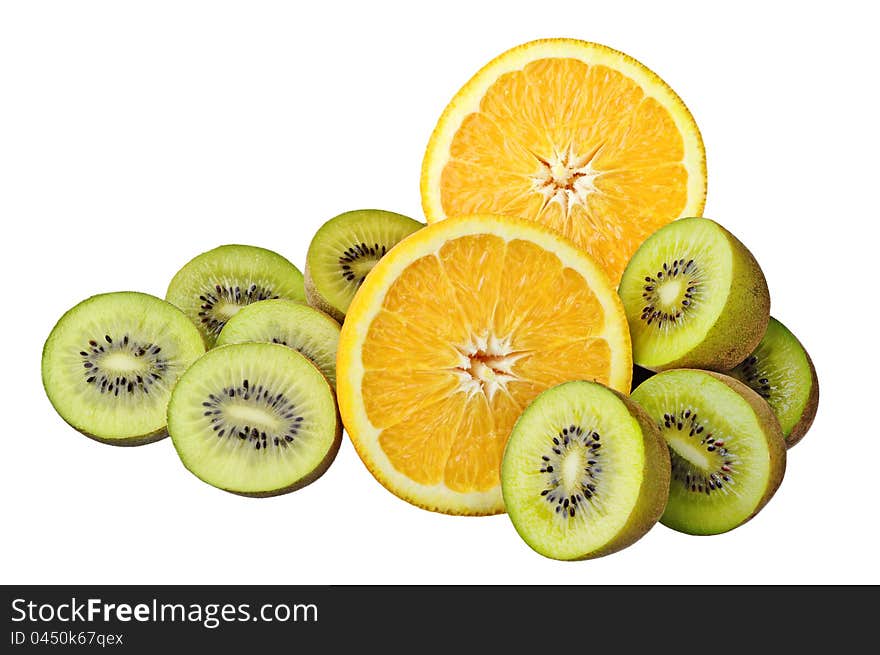 Orange and kiwi slices