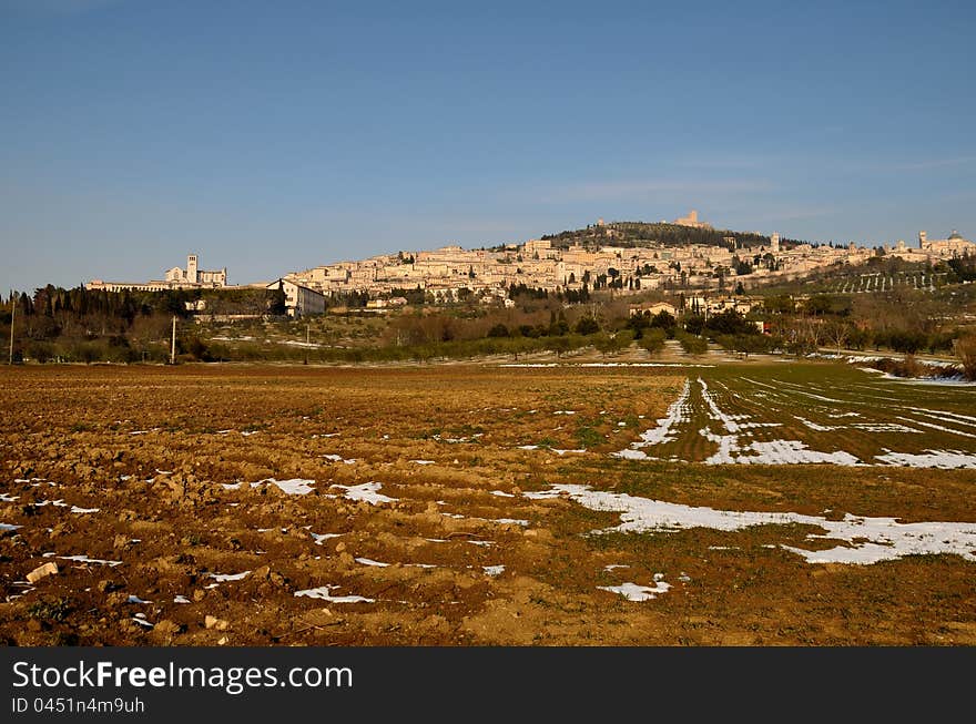 Image of Assisi in the winter. Image of Assisi in the winter