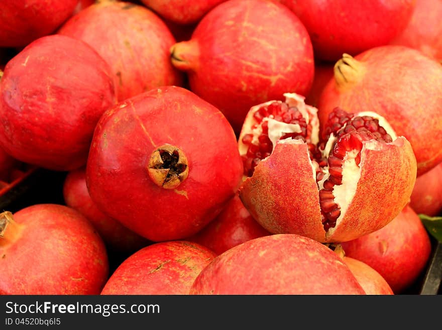 Pomegranates at the Market