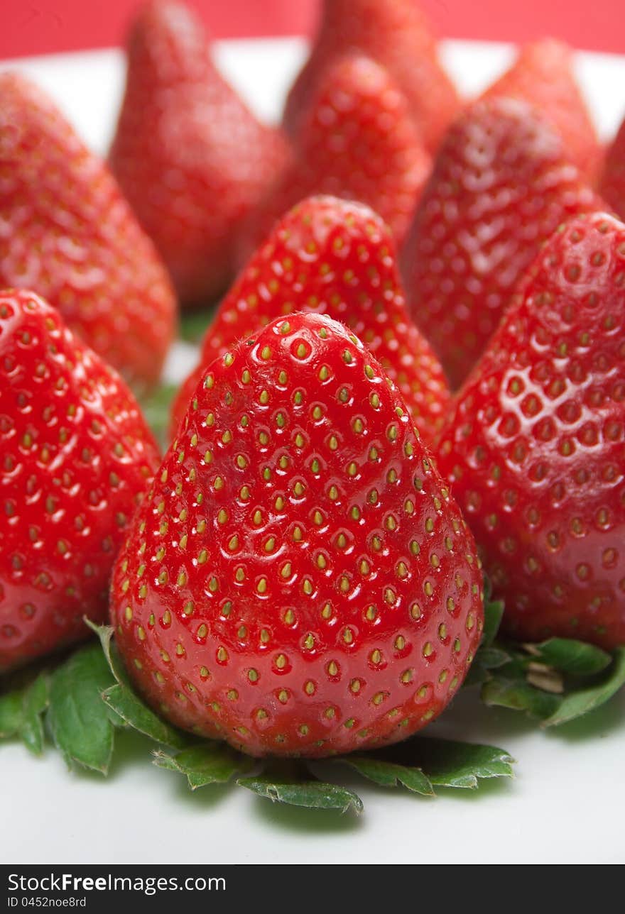 A group of fresh strawberries. A group of fresh strawberries.