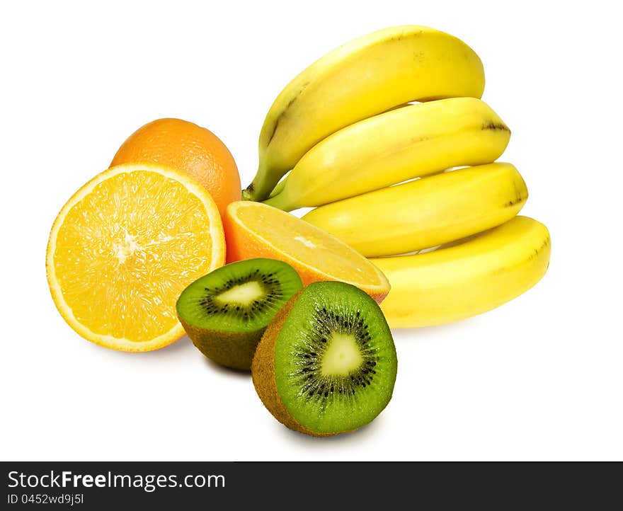 Various tropical fruits isolated on white background. Various tropical fruits isolated on white background