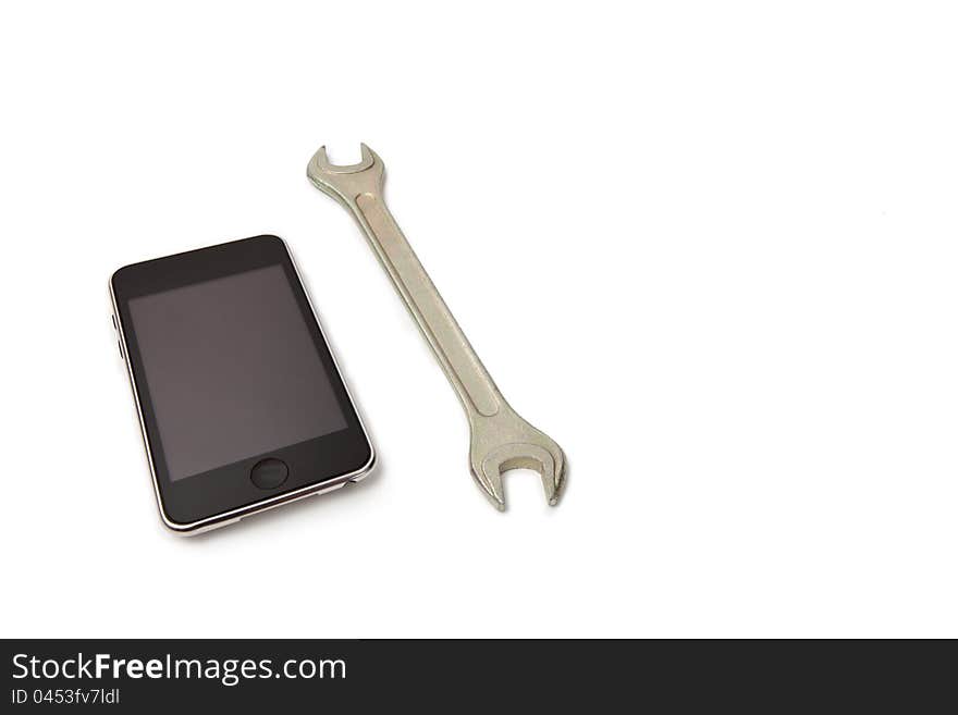 Cell Phone And Wrench