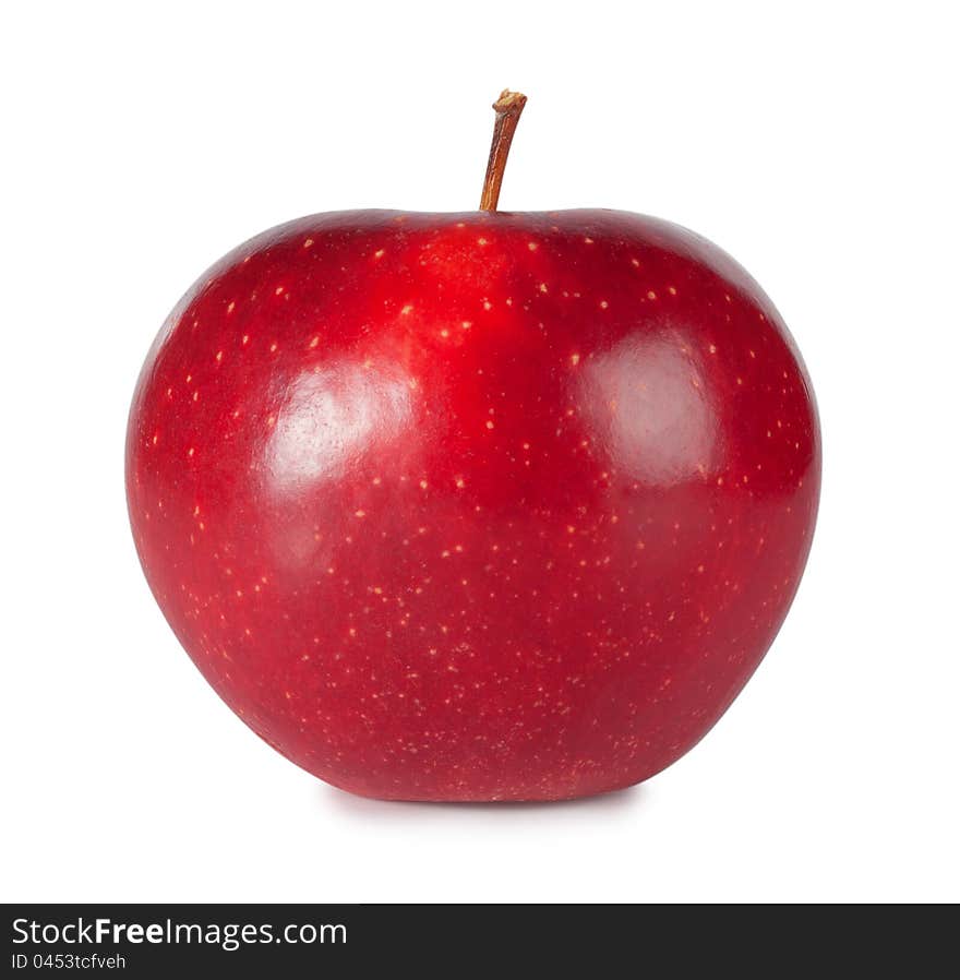 Sweet ripe red apple isolated on white background