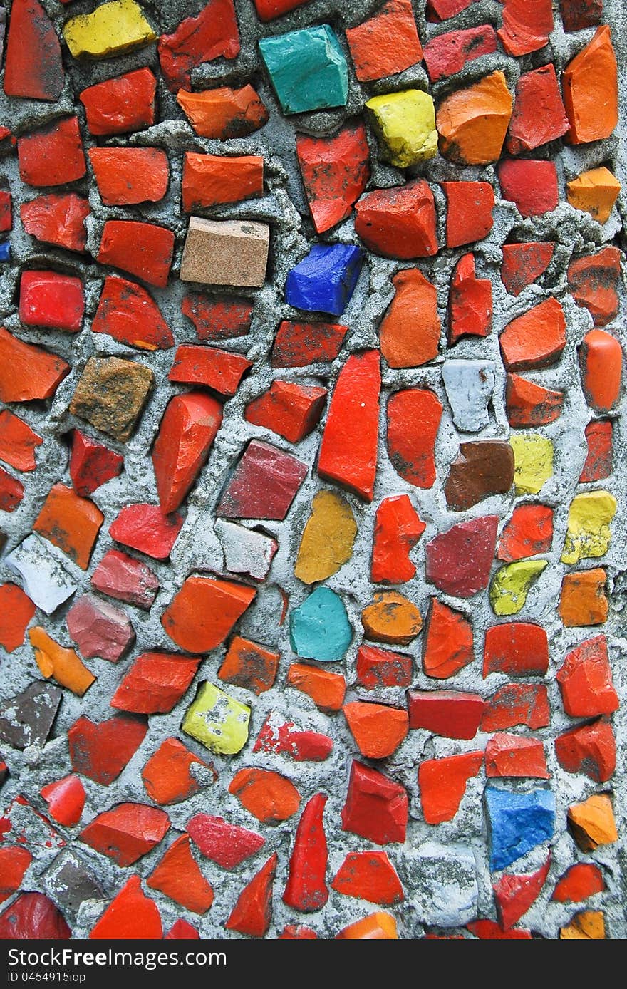 Old colorful mosaic wall texture