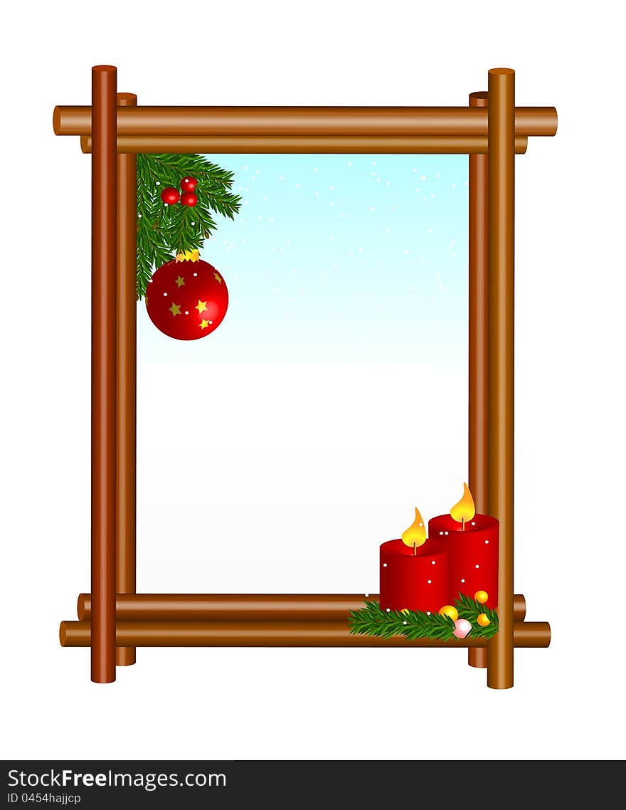An illustration of a Christmas frame decorated with ornaments.eps file is available. An illustration of a Christmas frame decorated with ornaments.eps file is available