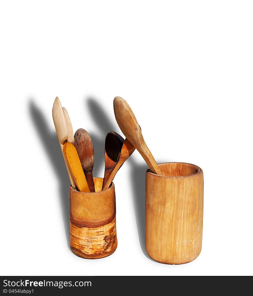 Wood Goblets And Spoons