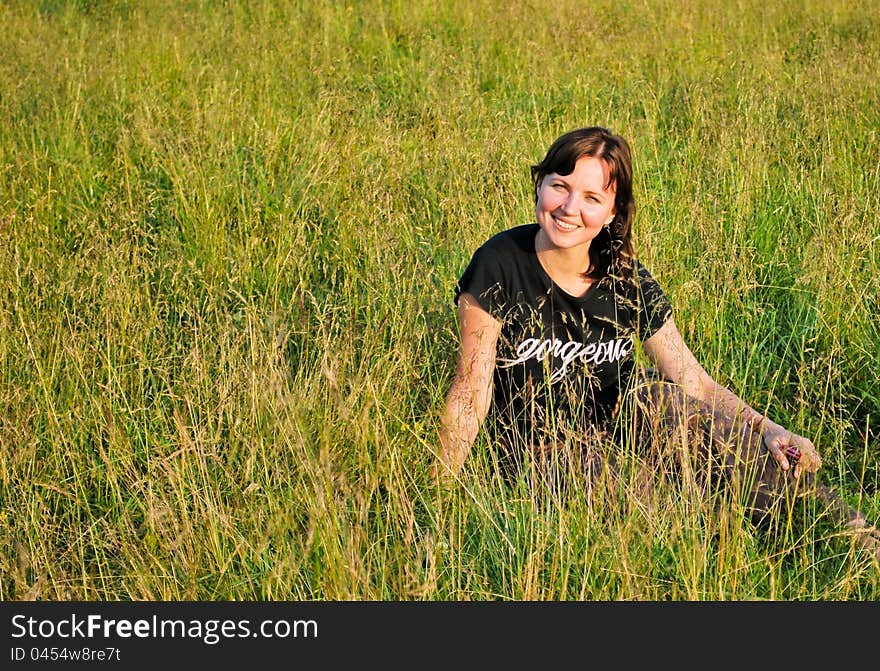 Young beautiful woman enjoying nature