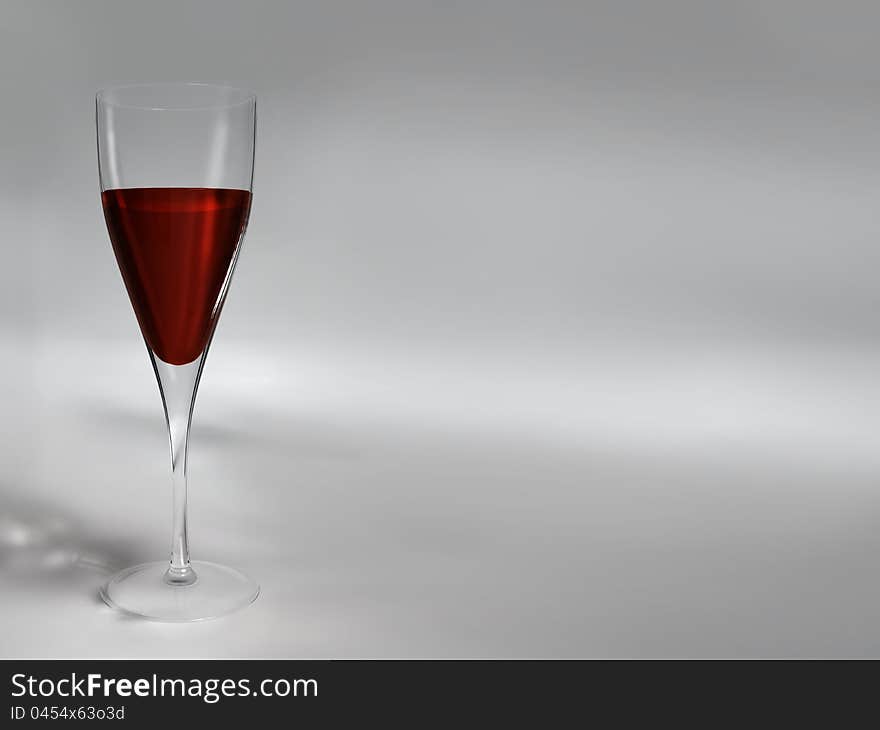 Glass of red wine on gray background. Glass of red wine on gray background