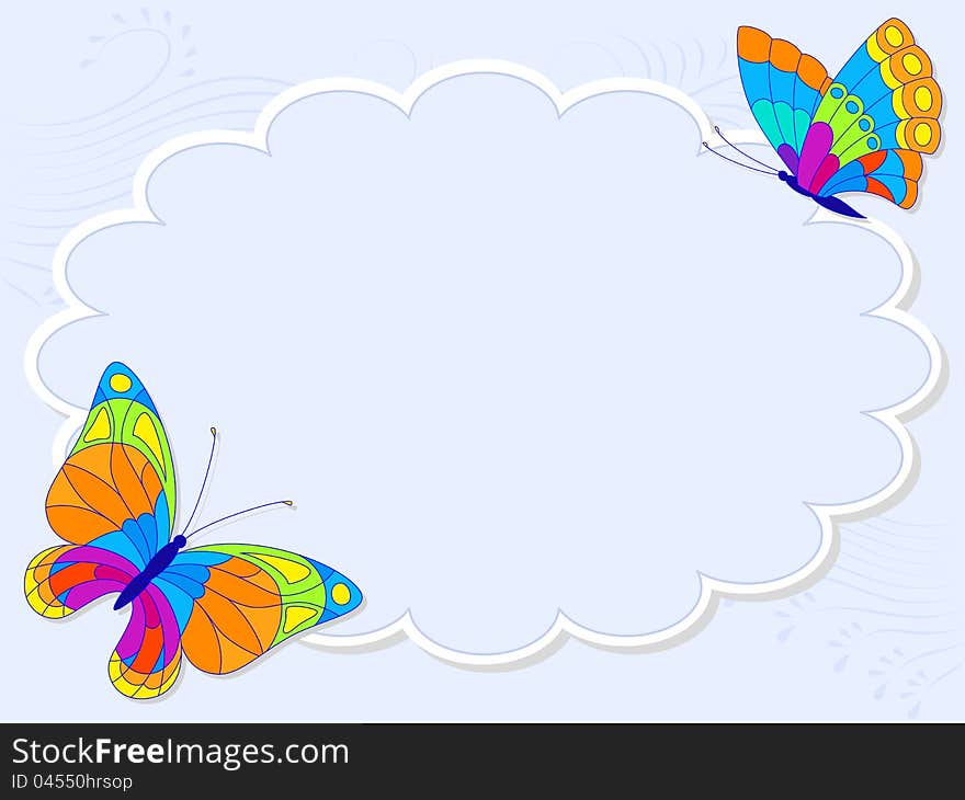 Vector illustration with colorful butterflies for greeting card. Vector illustration with colorful butterflies for greeting card.