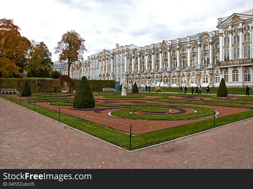 Garden in catherine's palace in tsarkoie selo,Pushkin,Sankt-Petersburg. Garden in catherine's palace in tsarkoie selo,Pushkin,Sankt-Petersburg