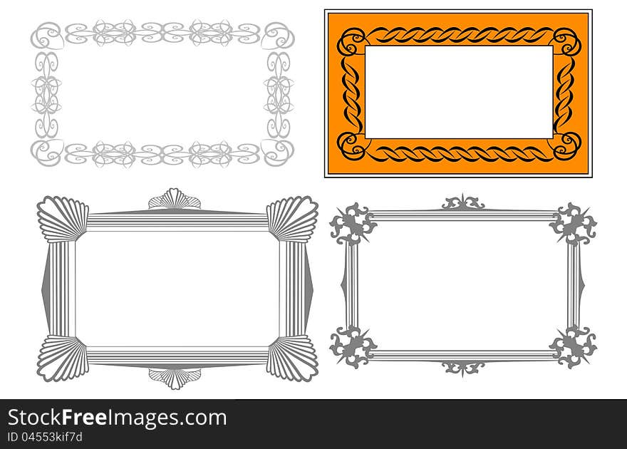 Beautiful black frame with swirl elements. Beautiful black frame with swirl elements