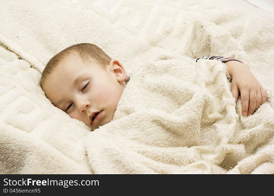 Portrait of a caucasian baby boy sleeping. Portrait of a caucasian baby boy sleeping