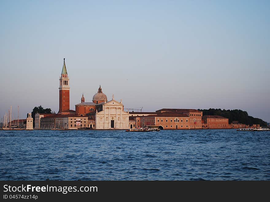 San Giorgio Maggiore Island, Venice, at dusk