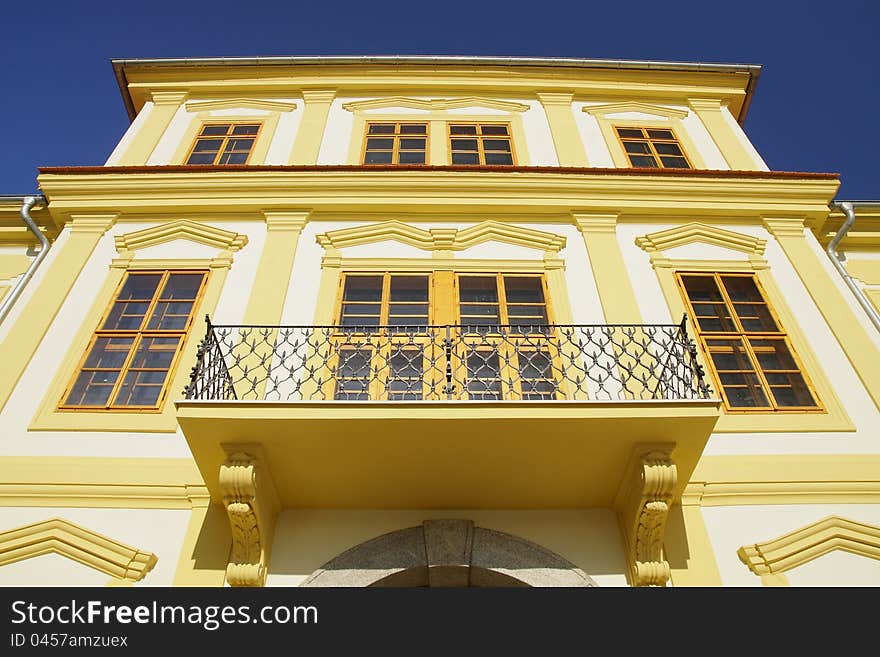 Detail of a barock building with balcony. Detail of a barock building with balcony