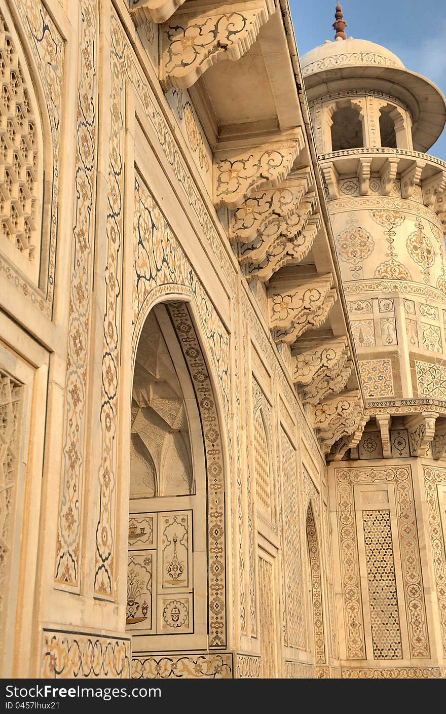 Itmad-ud-Daula's Tomb or Baby Taj, Oblique view, Agra, India. Itmad-ud-Daula's Tomb or Baby Taj, Oblique view, Agra, India