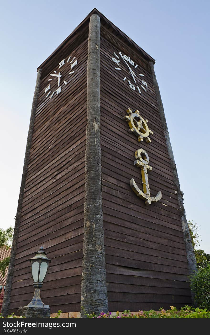 Clock Tower made of wood