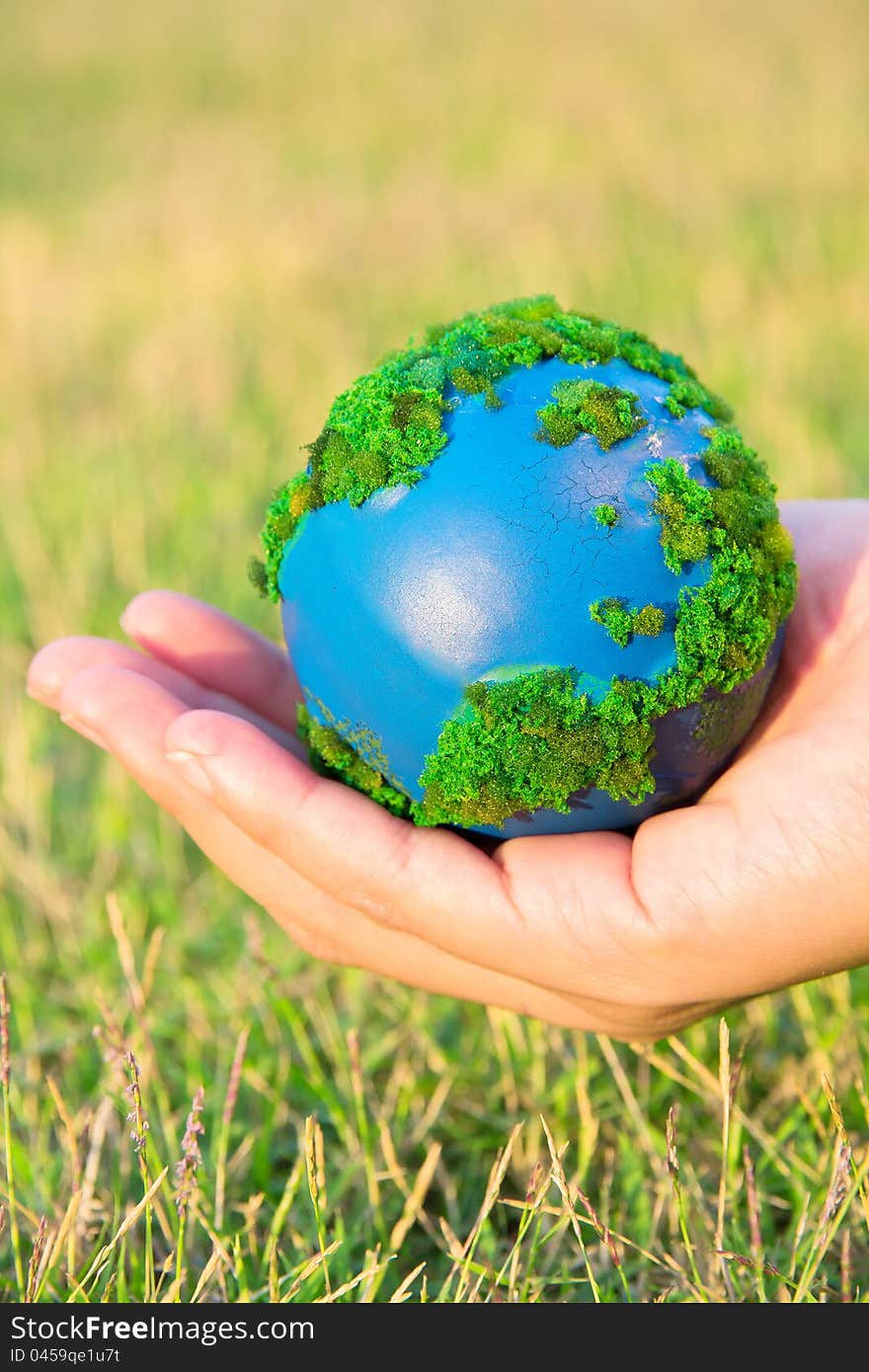 Earth in Hand,Concept Save green planet.