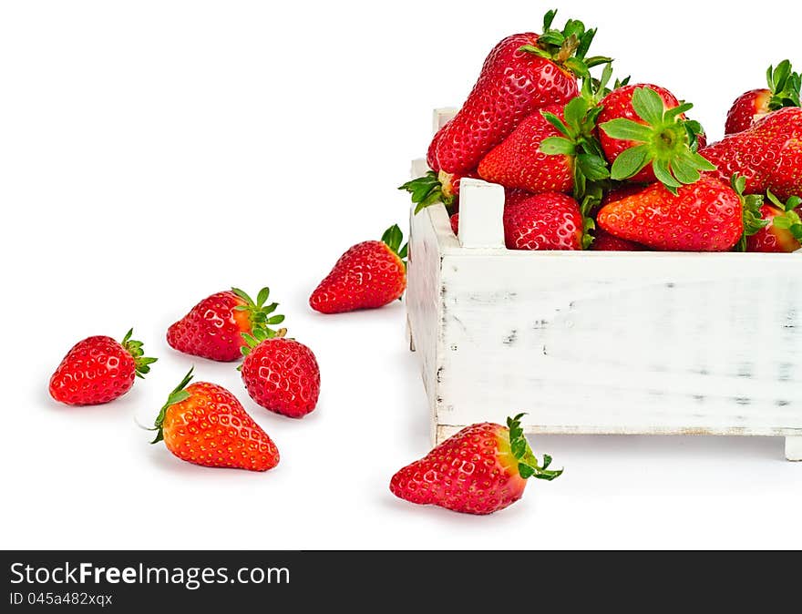 Fresh strawberries on white background. Fresh strawberries on white background