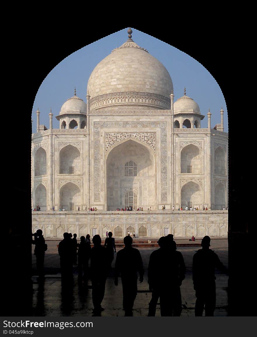 The Taj Mahal at sunrise seen in 2009