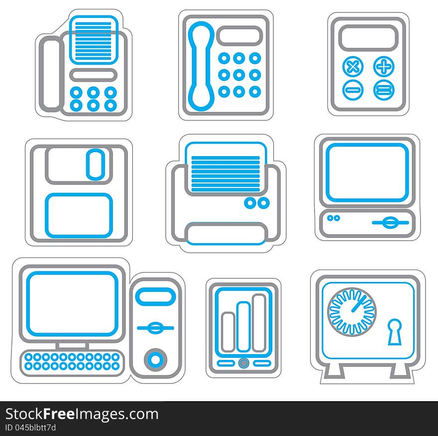 Office & Business icons duoton. Vector Illustration eps 8. Office & Business icons duoton. Vector Illustration eps 8.