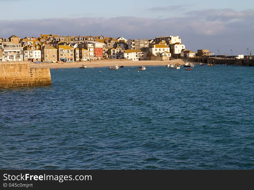 A sunny morning in the harbour at St Ives, Cornwall. A sunny morning in the harbour at St Ives, Cornwall