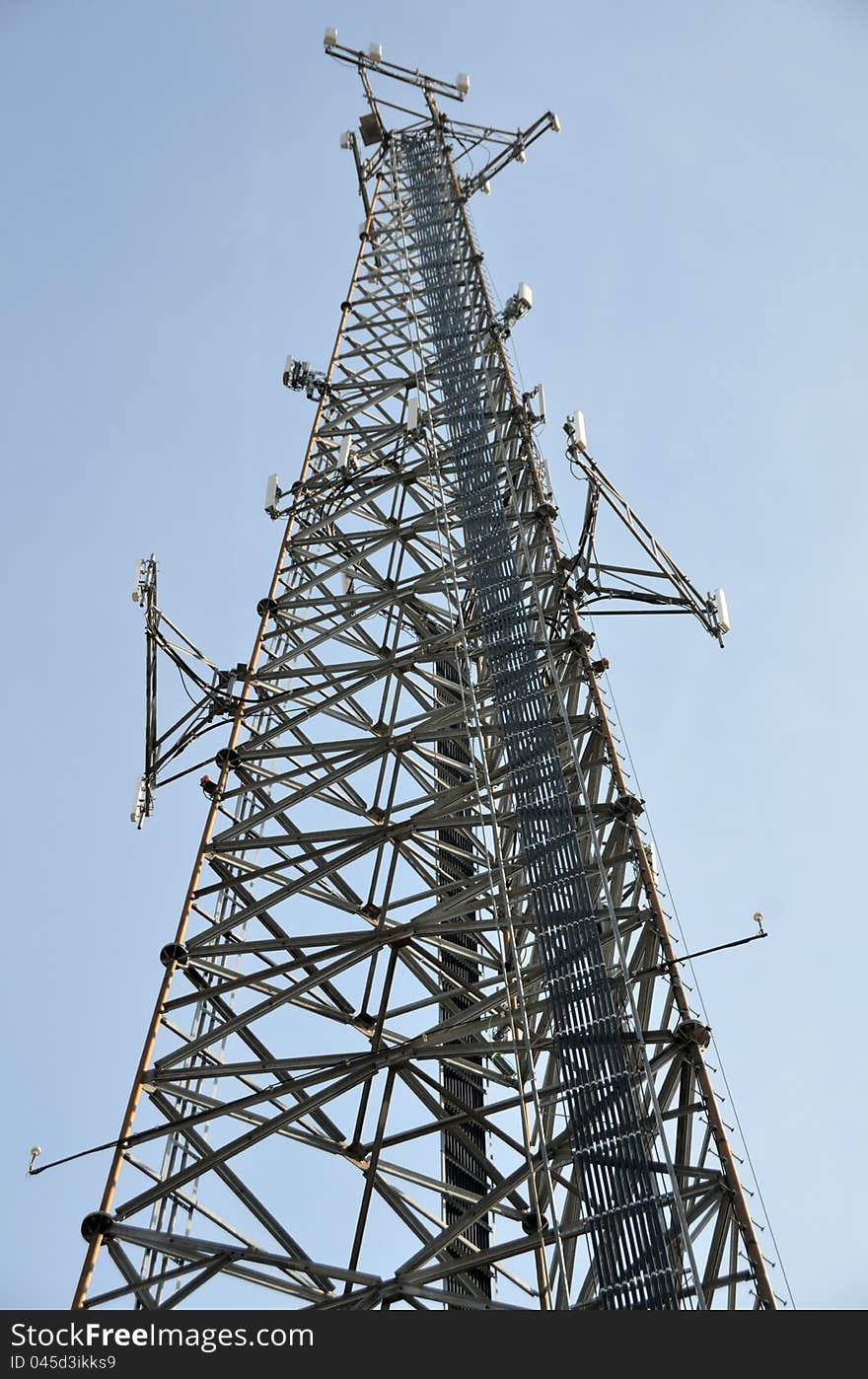 Microwave tower for wireless communications in Athens, Georgia, USA. Microwave tower for wireless communications in Athens, Georgia, USA.