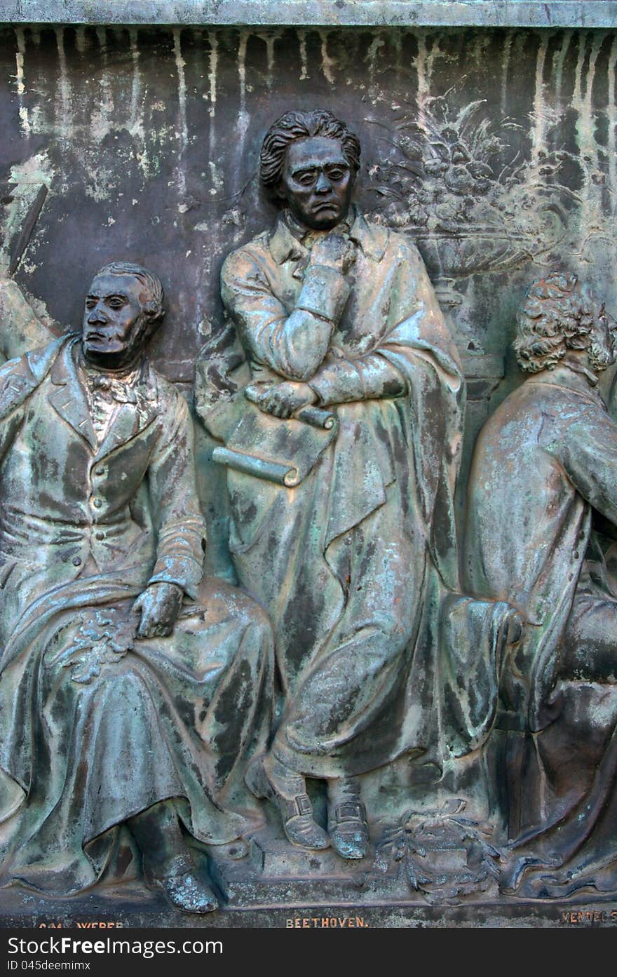 Beethoven among German celebrities on a monument to their glory on a square of the city of Cologne, Germany. Beethoven among German celebrities on a monument to their glory on a square of the city of Cologne, Germany.