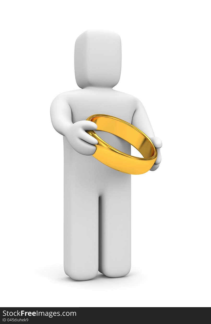 3d Person With Gold Ring