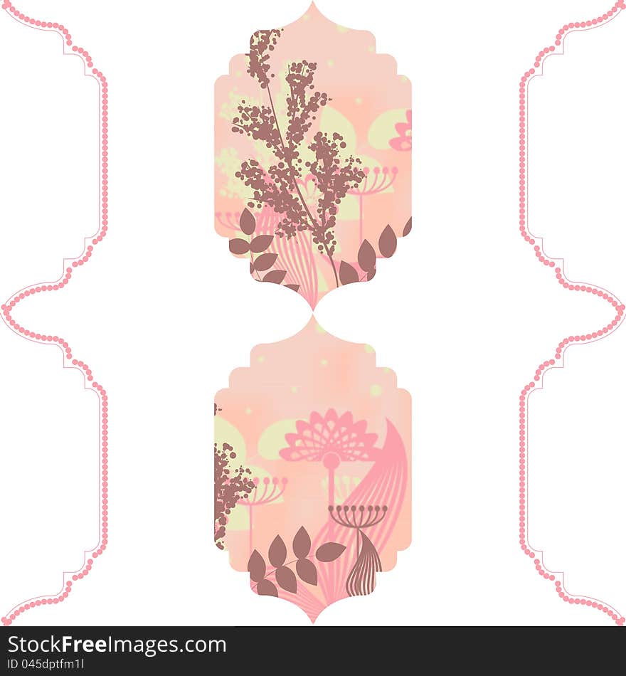 Pink seamless botanical background with plants. Pink seamless botanical background with plants