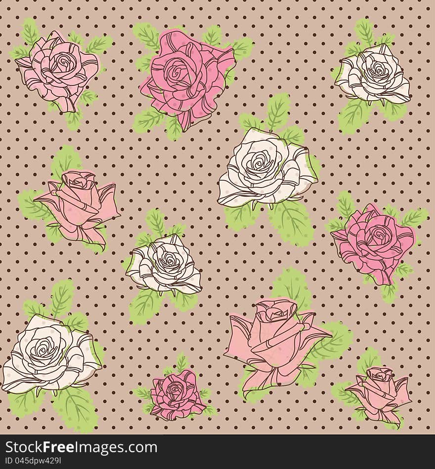 Simple seamless background with roses. Simple seamless background with roses