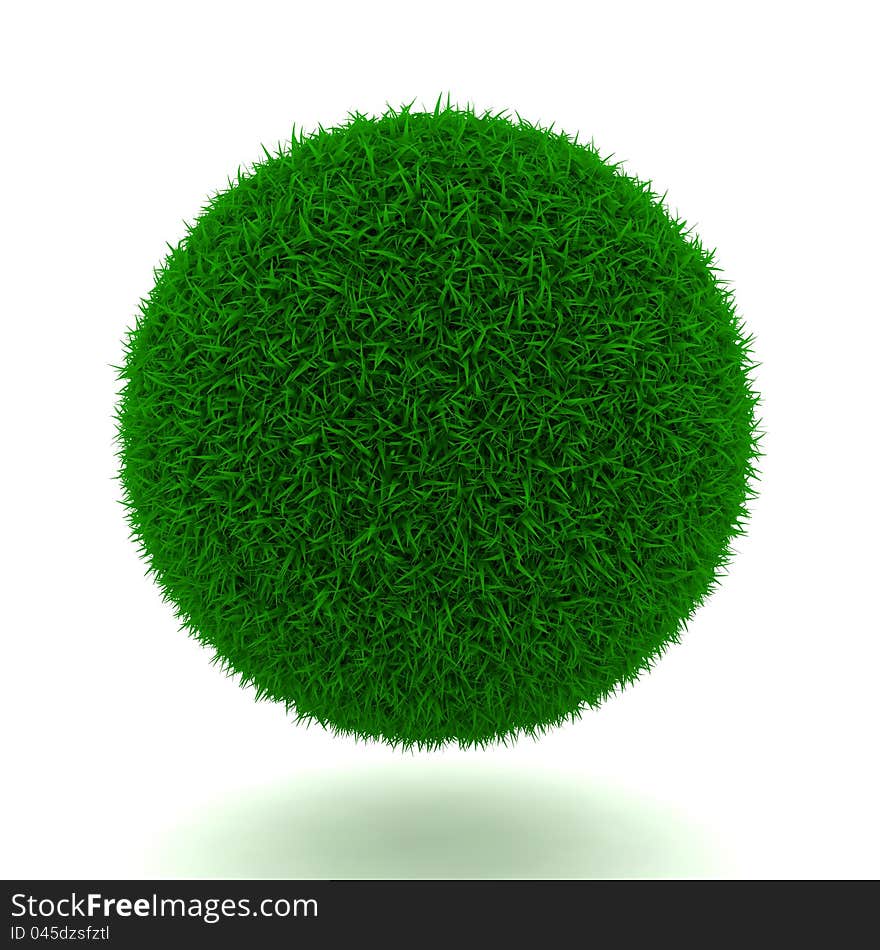 Beautiful Sphere from Grass on White. Beautiful Sphere from Grass on White