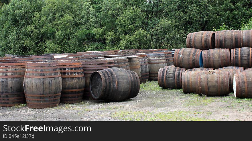 Some Empty Whisky Barrels at a Scottish Distillery. Some Empty Whisky Barrels at a Scottish Distillery.